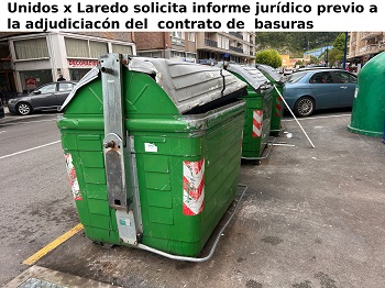 Unidos x Laredo pide un informe jurídico previo a la votación para la adjudicación del contrato de basuras